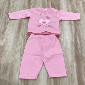 Teddy boom 0-3 pink sweatsuit
